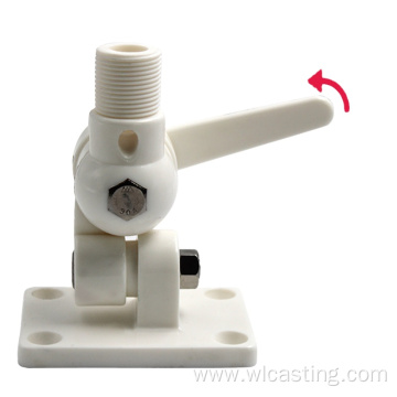 Marine boat antenna, nylon 4-way deck ratchet mounting